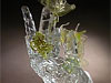 Murano glass hand with butterflies restoration.