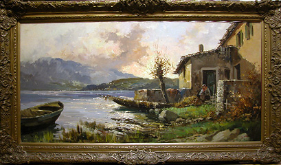 Grashe Seattle and Bellevue Fine Art Restorers. Art for sale: Painting ''Morning'' By Giuseppe Cosenza(Italian), 1847-1922.