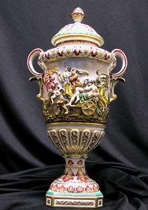 Grashe Seattle and Bellevue Fine Art Restorers. Art for sale: ''Porcelain Capo di Monte Vase''.