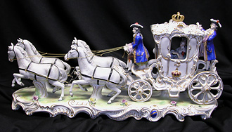 Grashe Seattle and Bellevue Fine Art Restorers. Art for sale: ''Carriage'' Dresden Porcelain Composition.